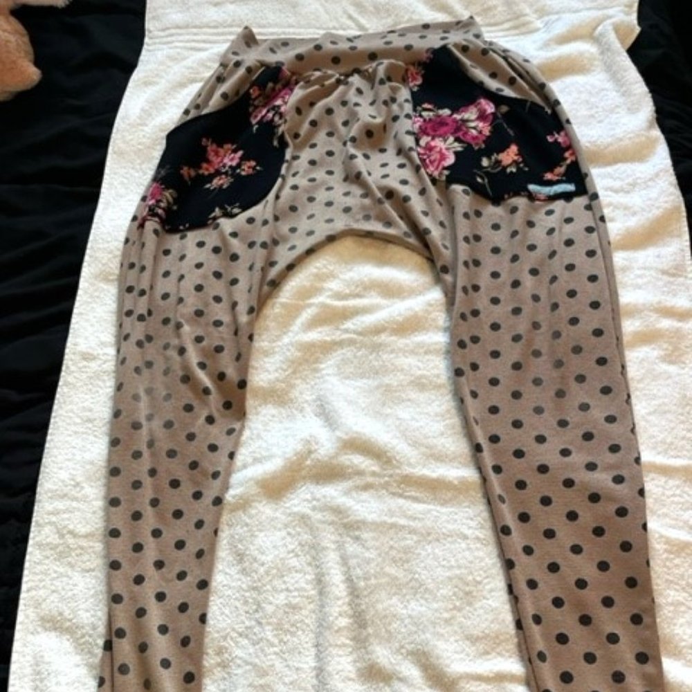 Floral polka-dot joggers